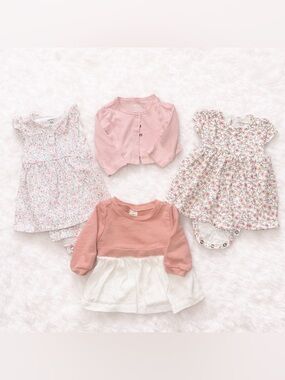 Baby Girl 3M Clothing Bundle Carter’s Floral Dresses Cardigan Outfit Set